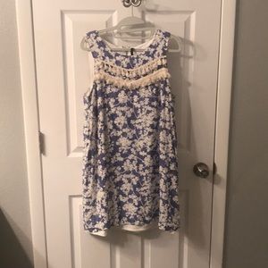 Pom Pom accent mini dress